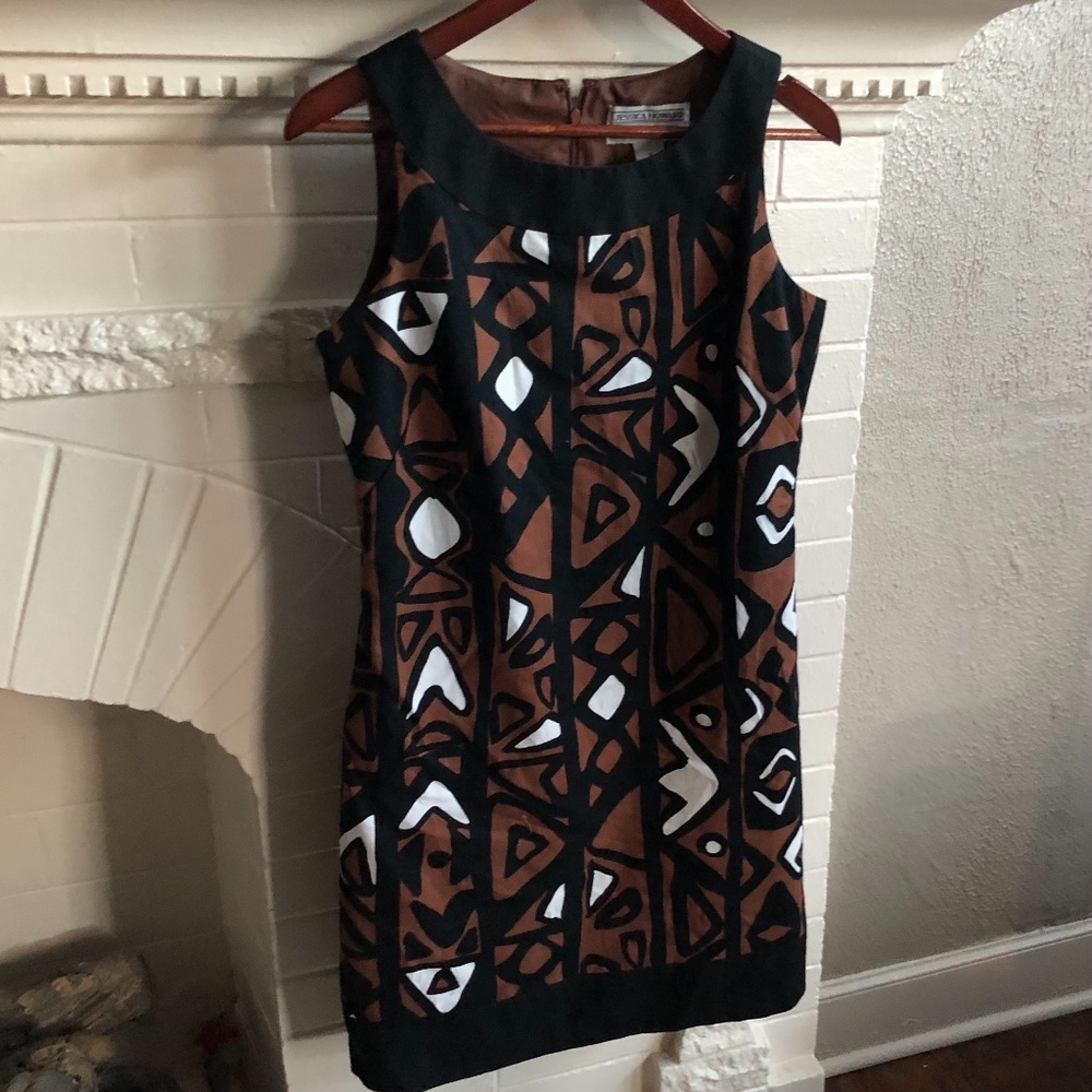 Jessica Howard Vintage Style Dress Black/Brown